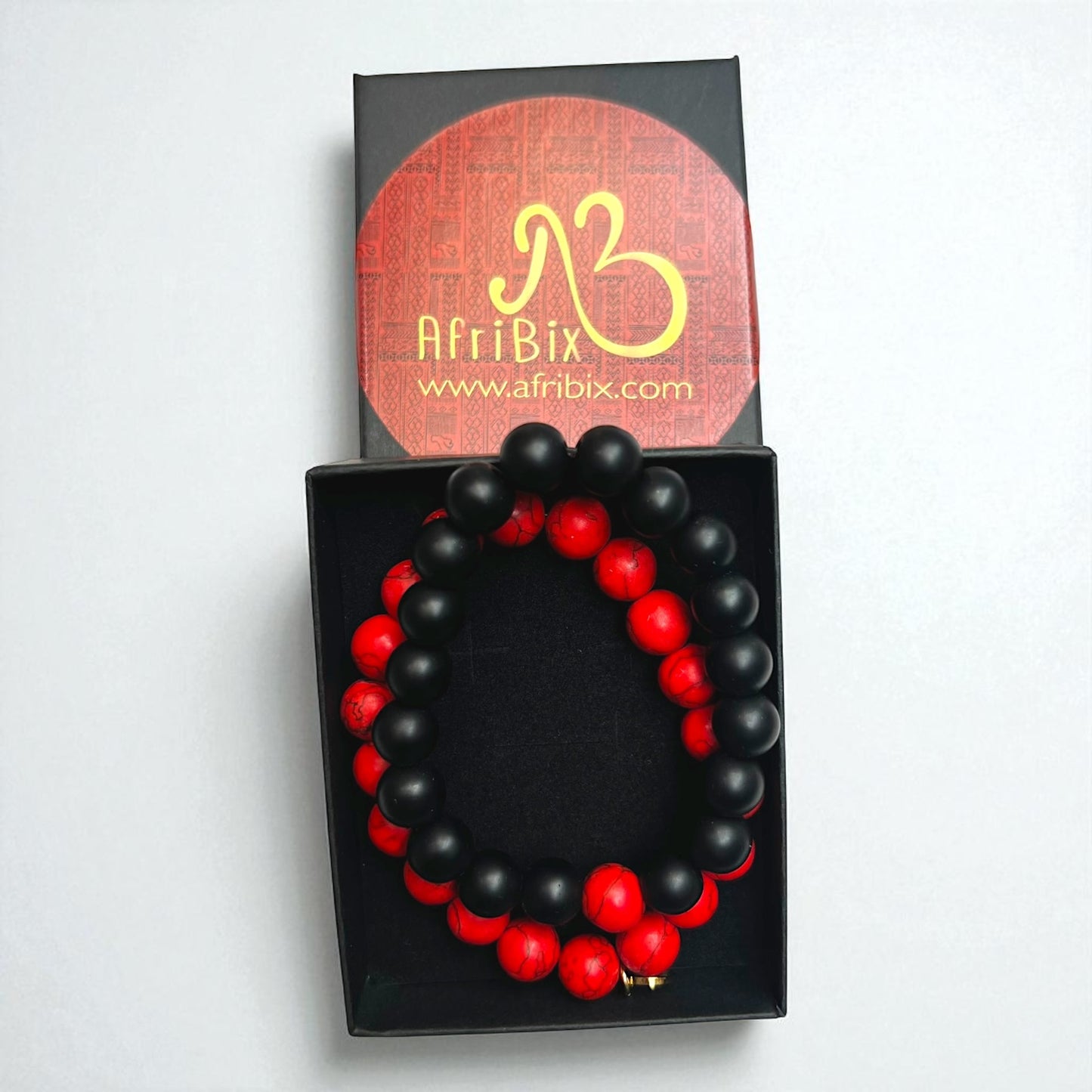 Red Jasper Elastic Bracelet Set