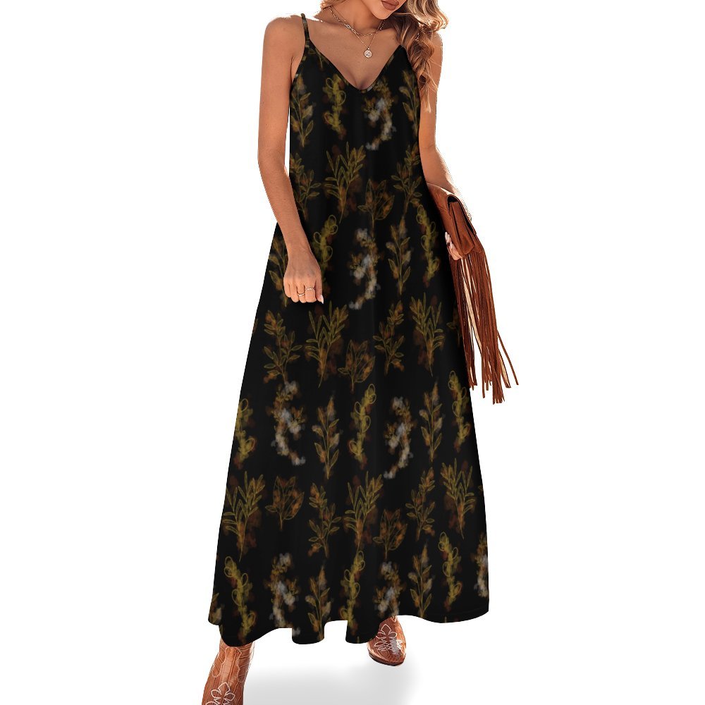 Black Spaghetti Strap Women's Maxi Long Dress