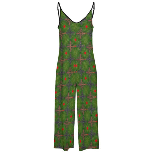 Green Ankara Suspender Jumpsuit