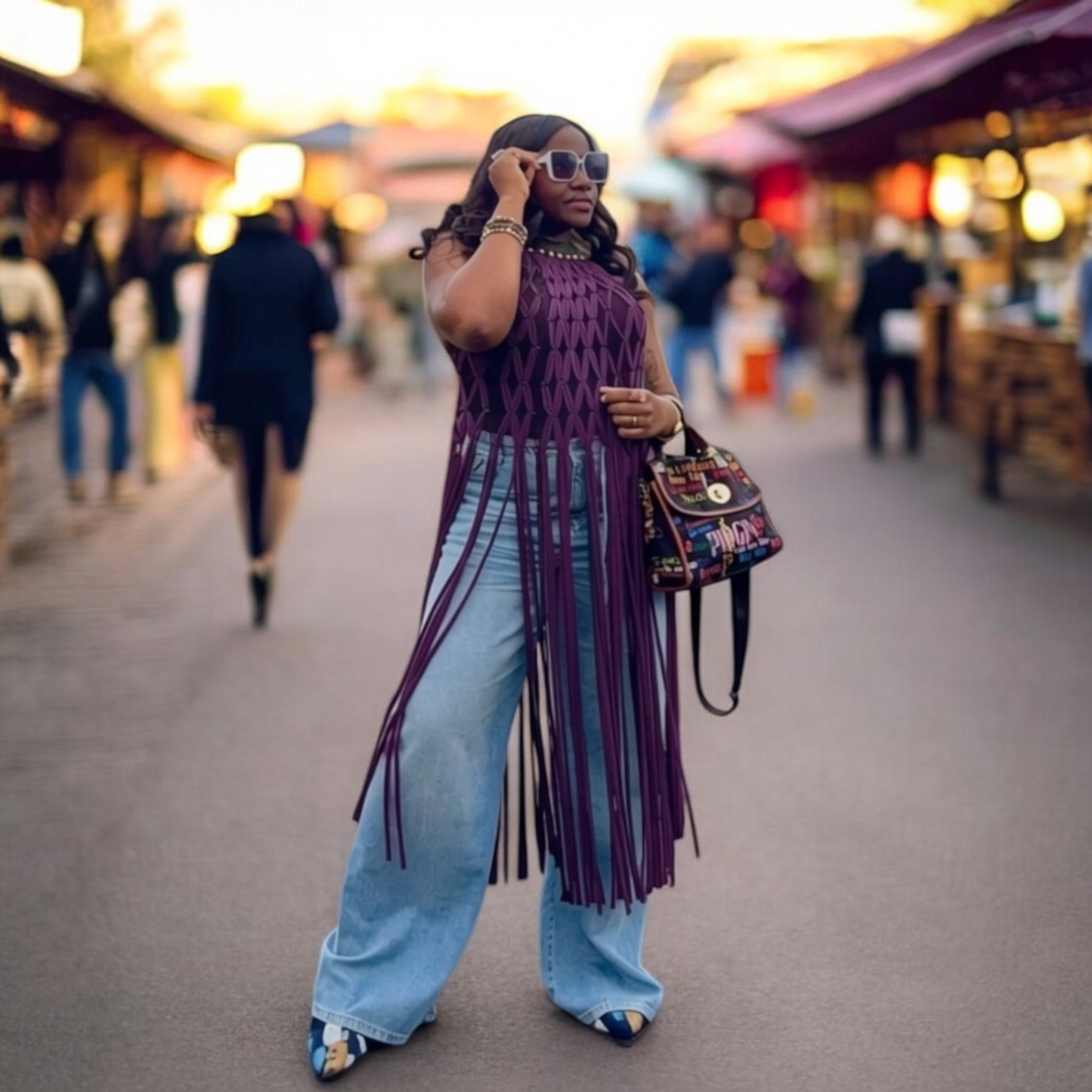 Halter Neck Fringe Net Top Dress - Lucy