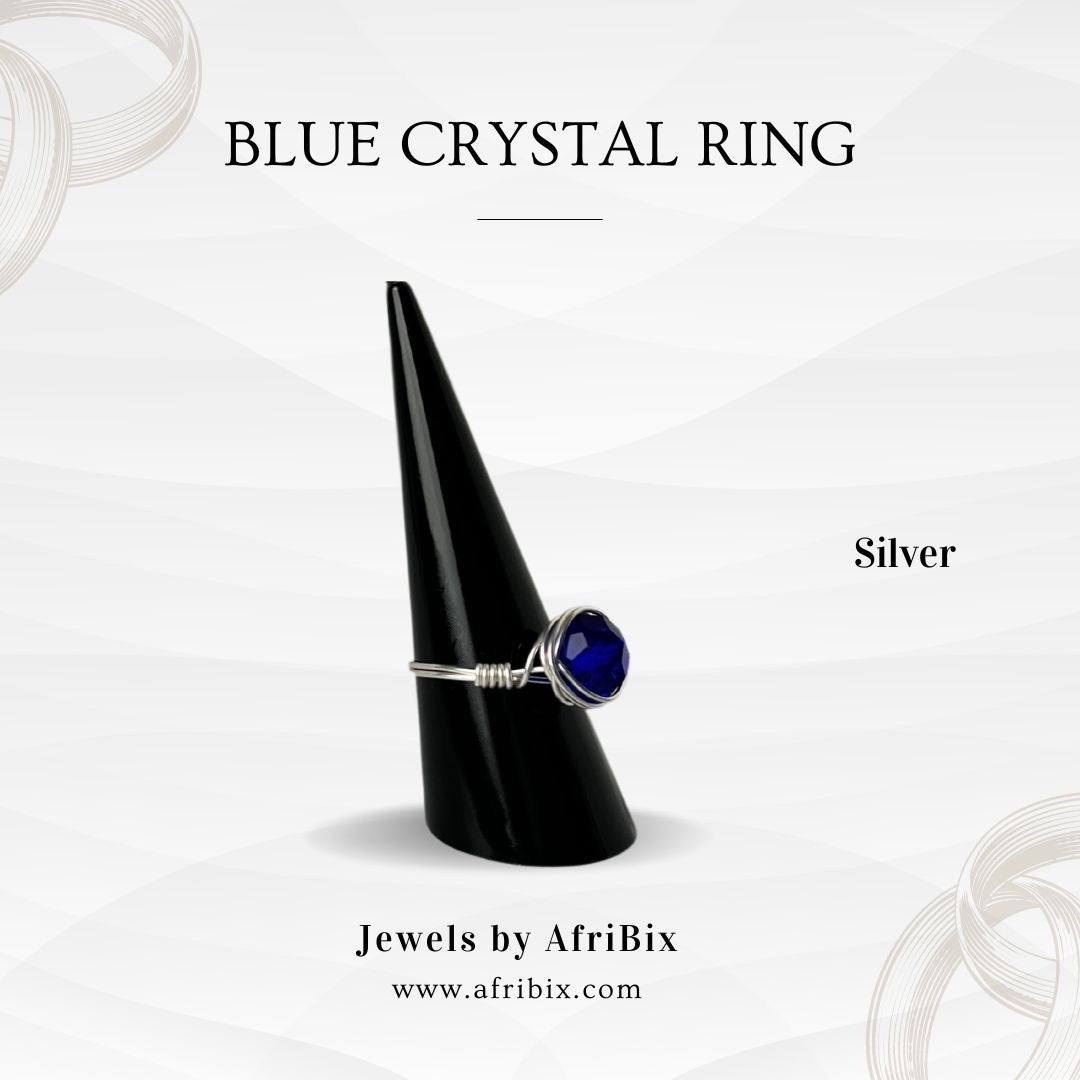 Blue crystal ring