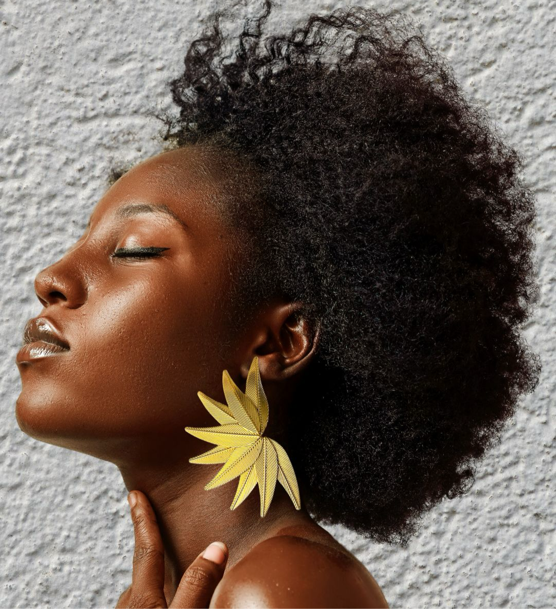 Gold and Silver Leaves Statement Earring