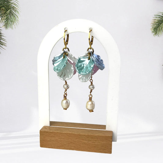 Pearl Drop Lily Earrings