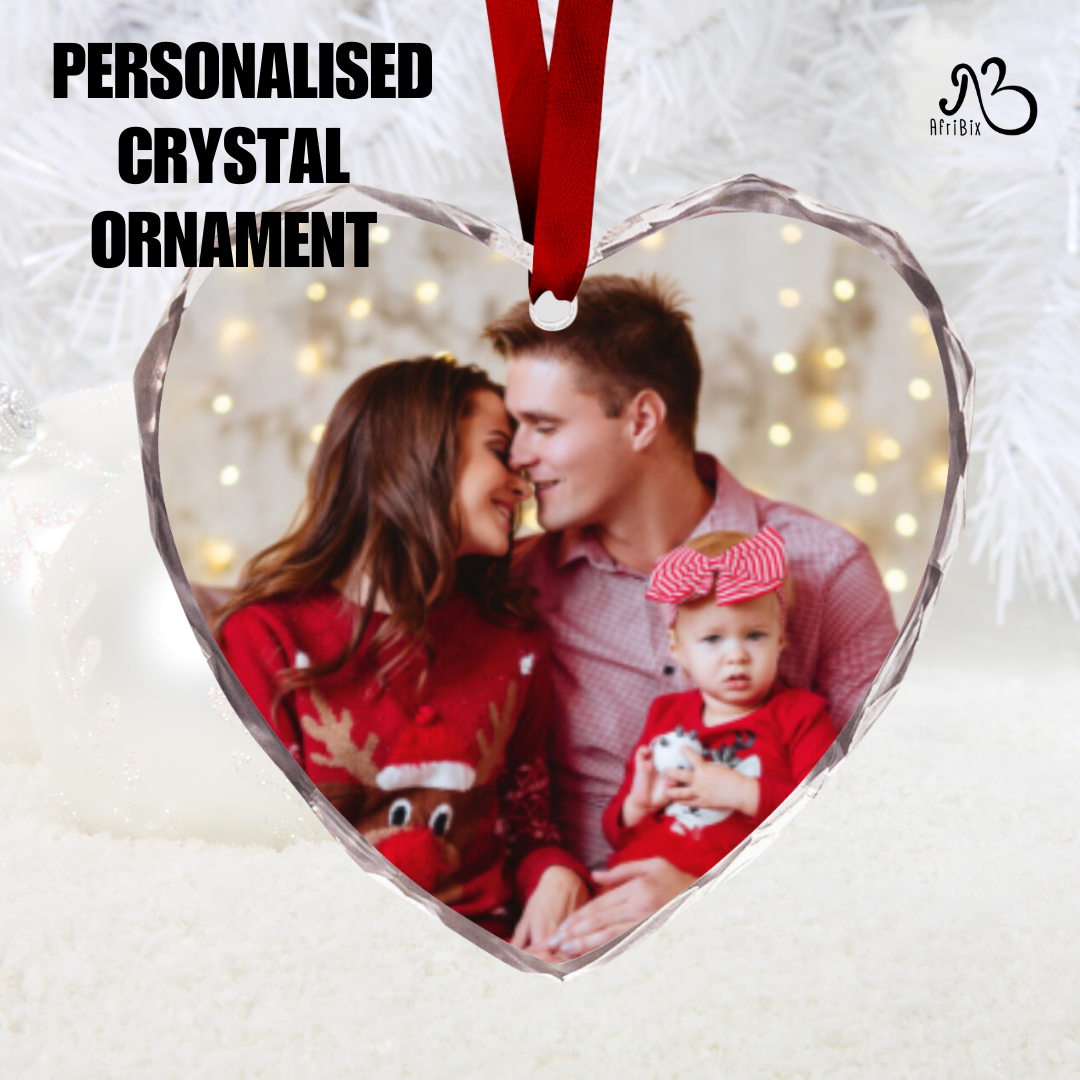 Personalised Crystal Glass Heart Ornament