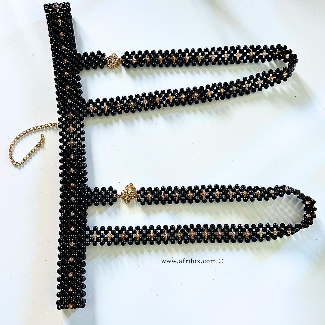 AfriBix Black Bead Body Harness - Ella