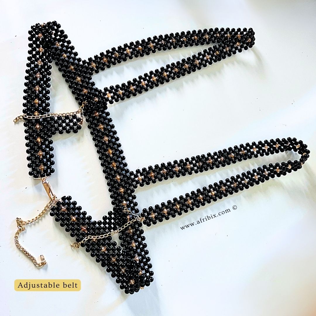 AfriBix Black Bead Body Harness - Ella