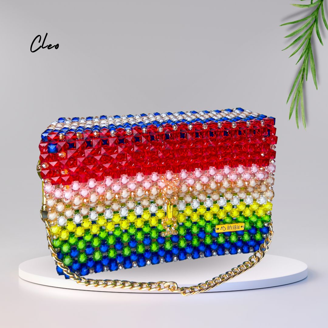 Crystal Embellished Elegant Clutch Hand Bag - Cleo