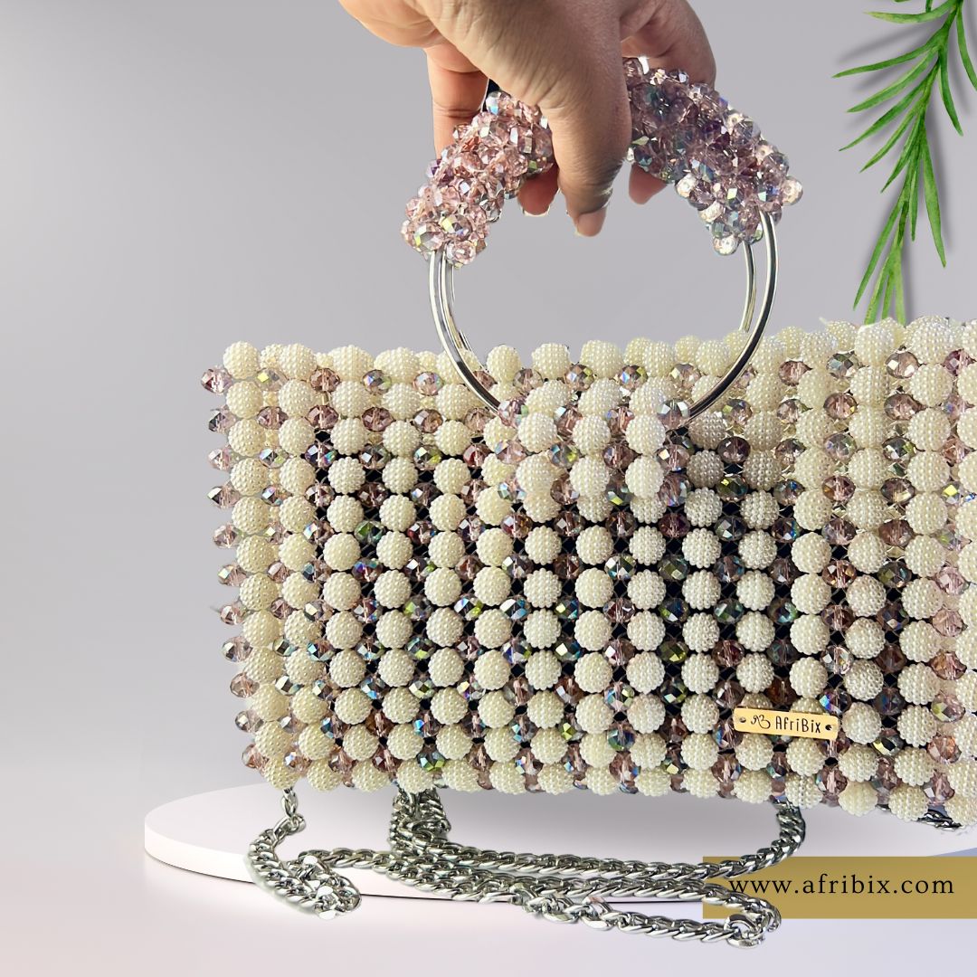 Crystal Pearl Clutch Hand Bag No.5 - Hera