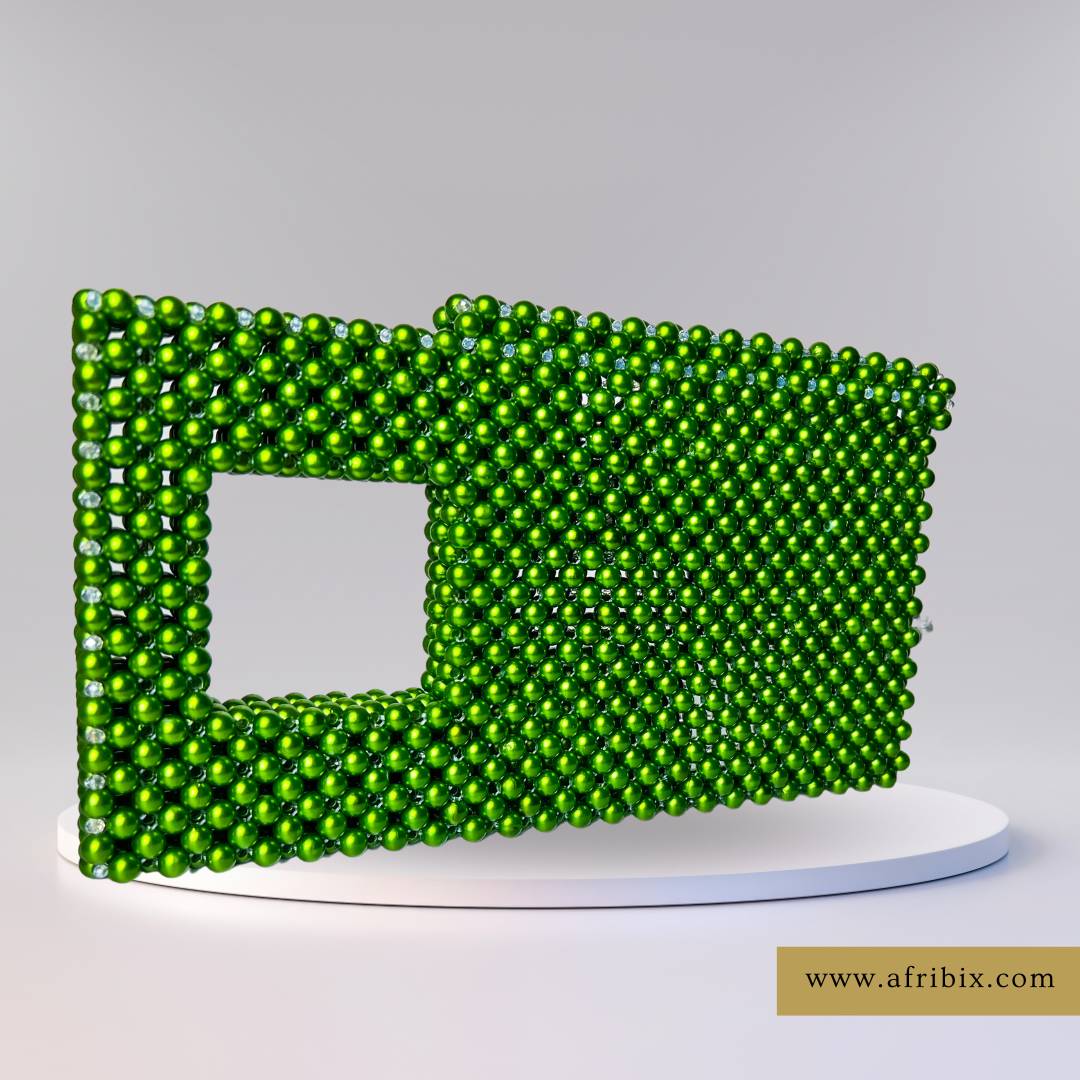Lume green stylish crystal statement clutch handbag 2025 back view
