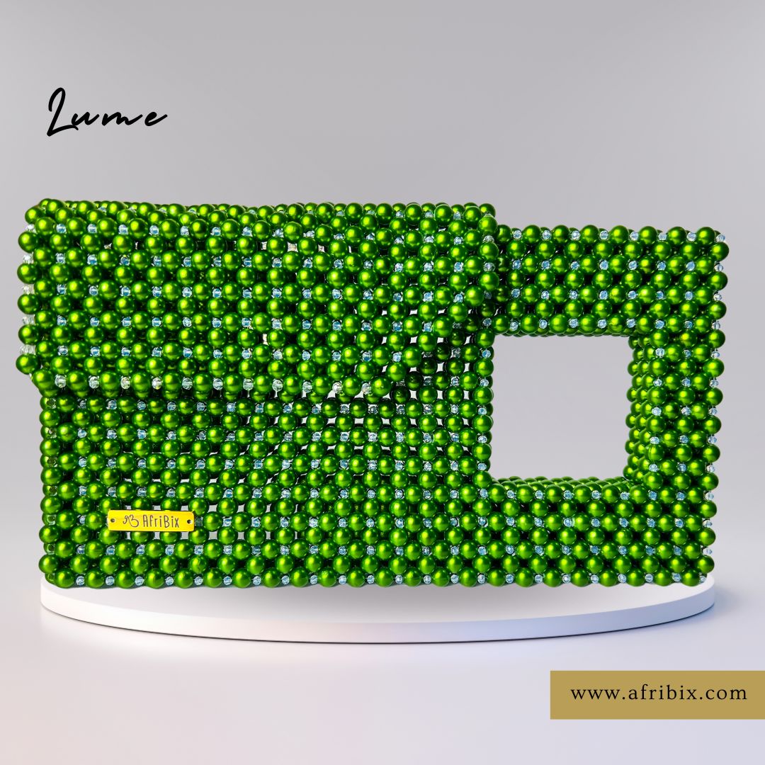 Lume green stylish crystal statement handbag 2025