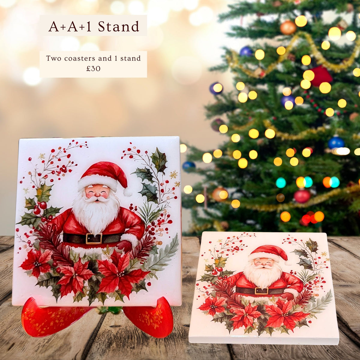 Santa's Little Moments | Christmas Art Coasters