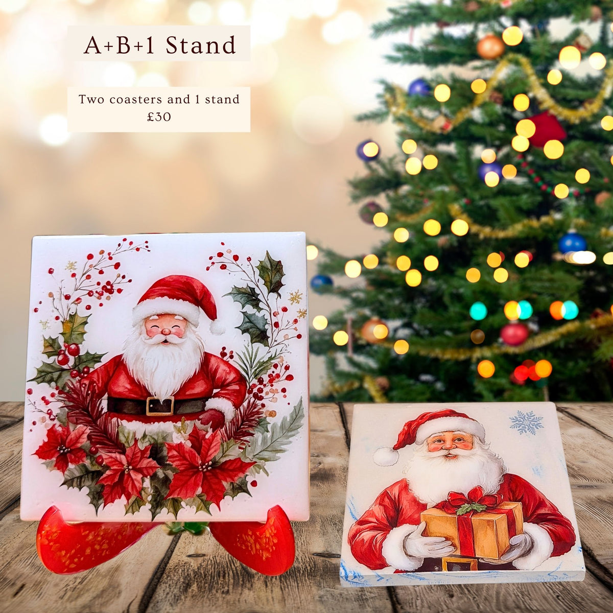 Santa's Little Moments | Christmas Art Coasters