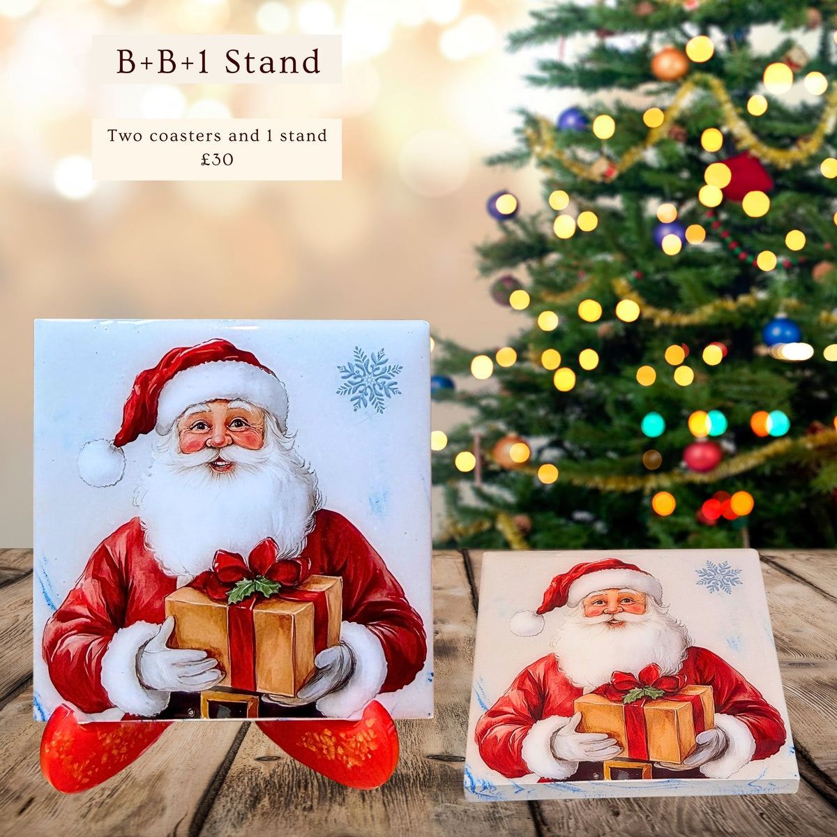 Santa's Little Moments | Christmas Art Coasters