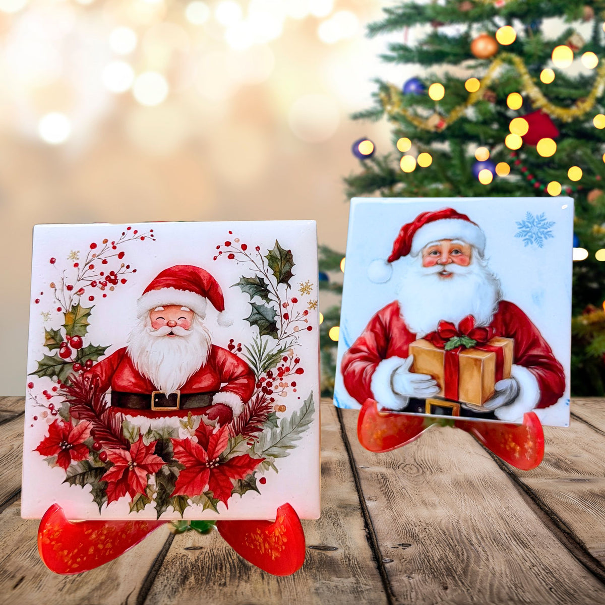 Santa's Little Moments | Christmas Art Coasters