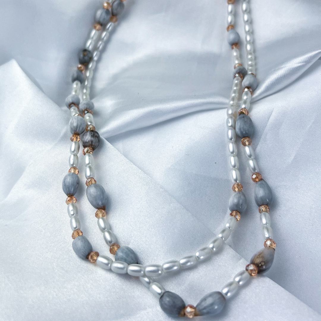 AfriBix Pearl and Seed Crystal Waist Bead | Serwa