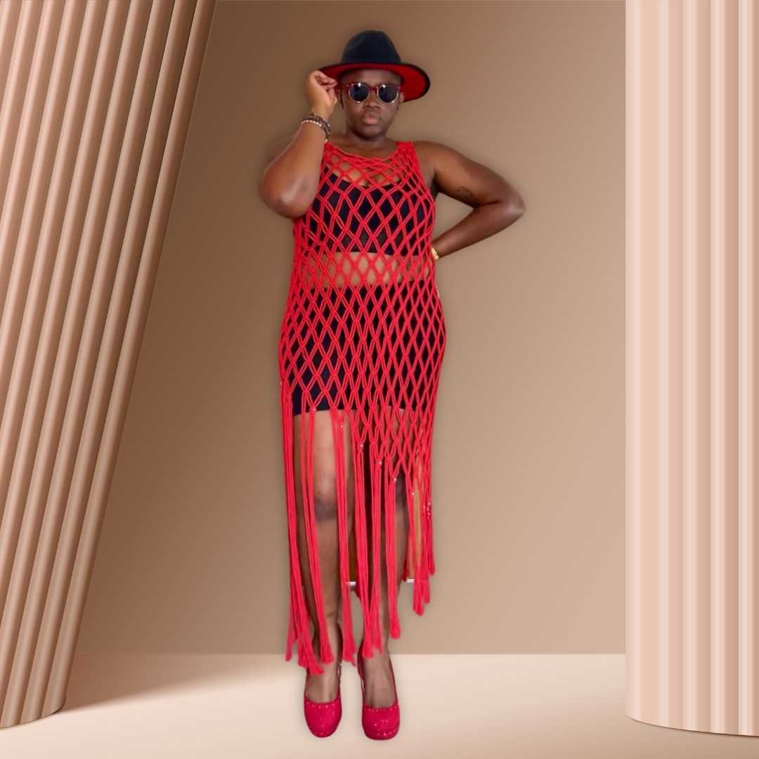 Macrame Net Dress Summer Beach Coverall