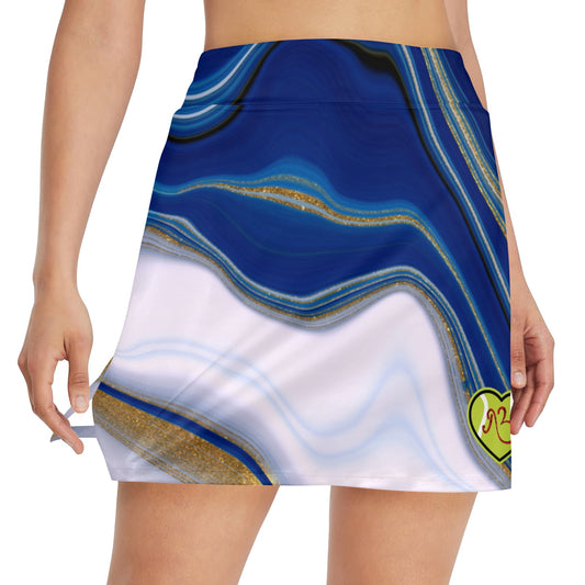 Aurora Blue and White Tennis and Golf Women's Skirt Skort with Pocket