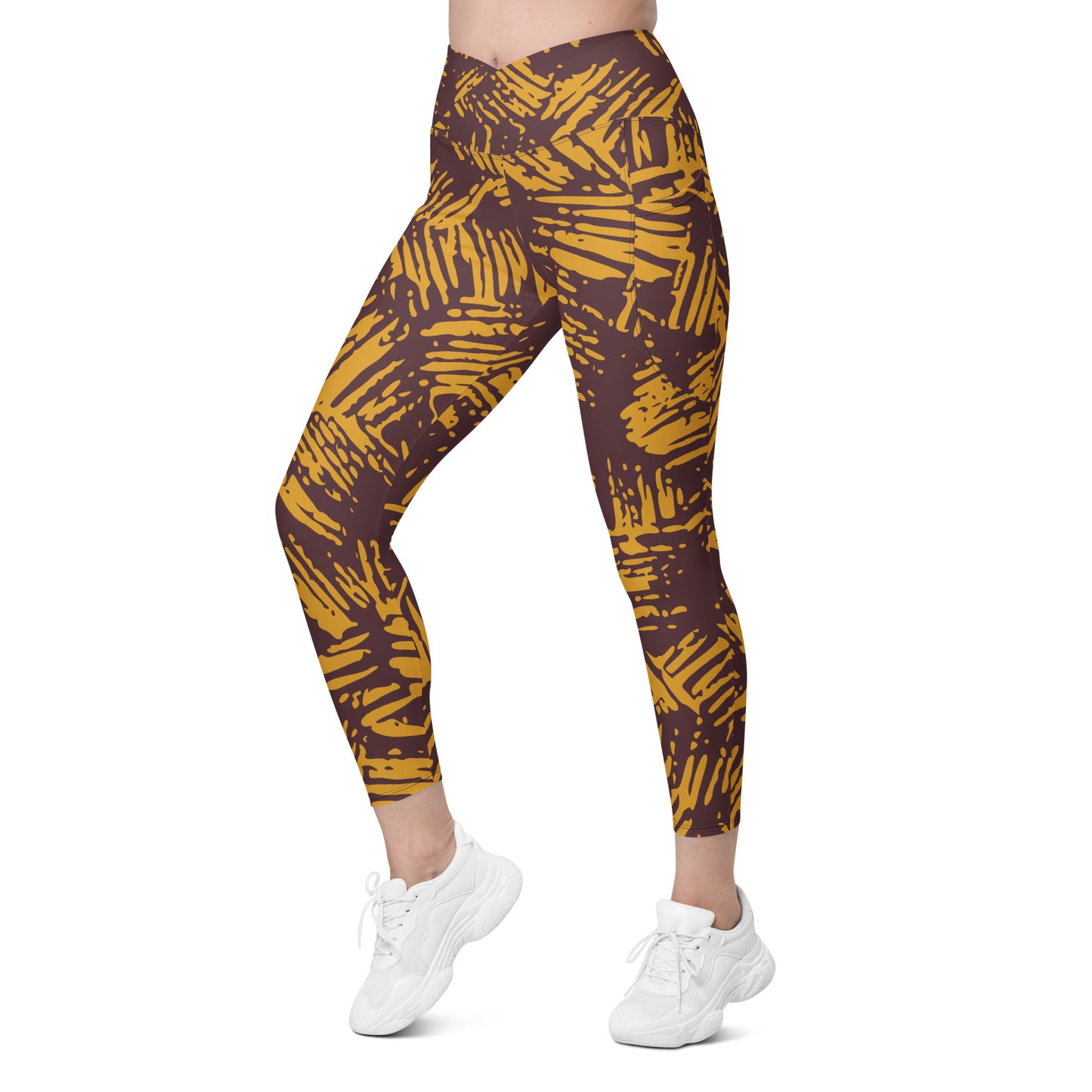 Safari High-Waist Crossover leggings with pockets