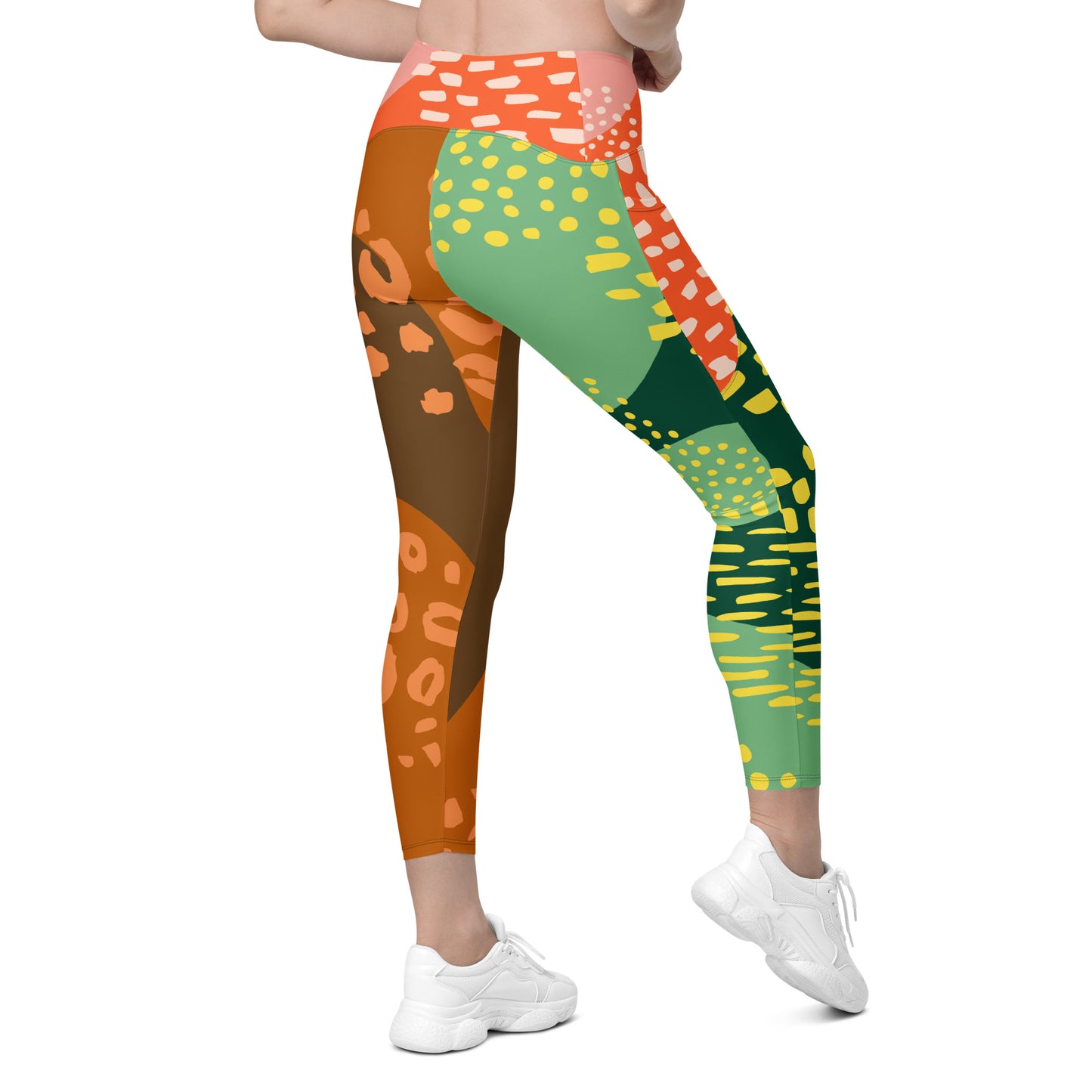 AfriBix Vibrant High-waist Crossover leggings with pockets