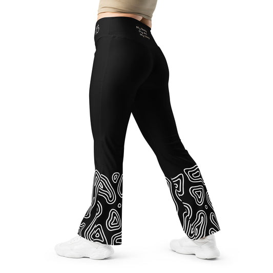 Black High Waist Flare leggings