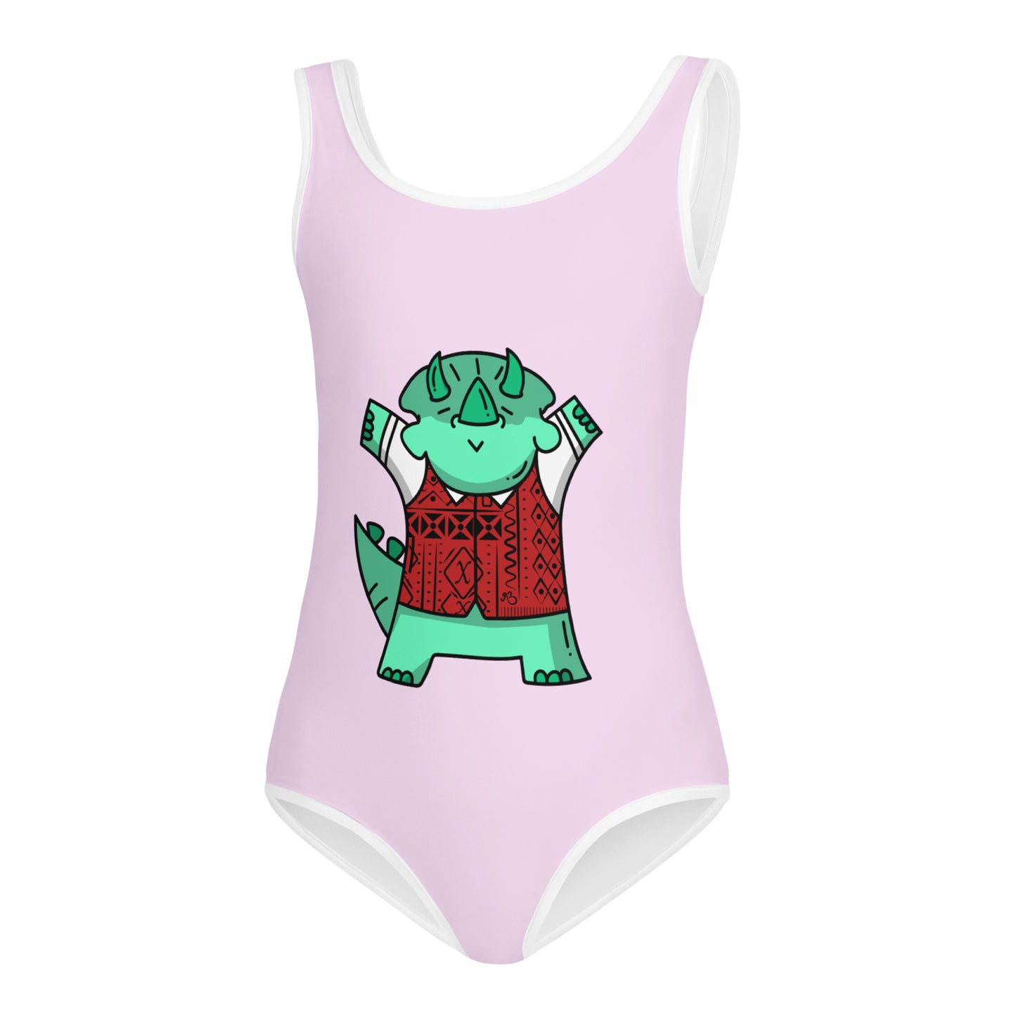 AFriBix Dinosaur Friends Lilac Girls Kids Swimsuit