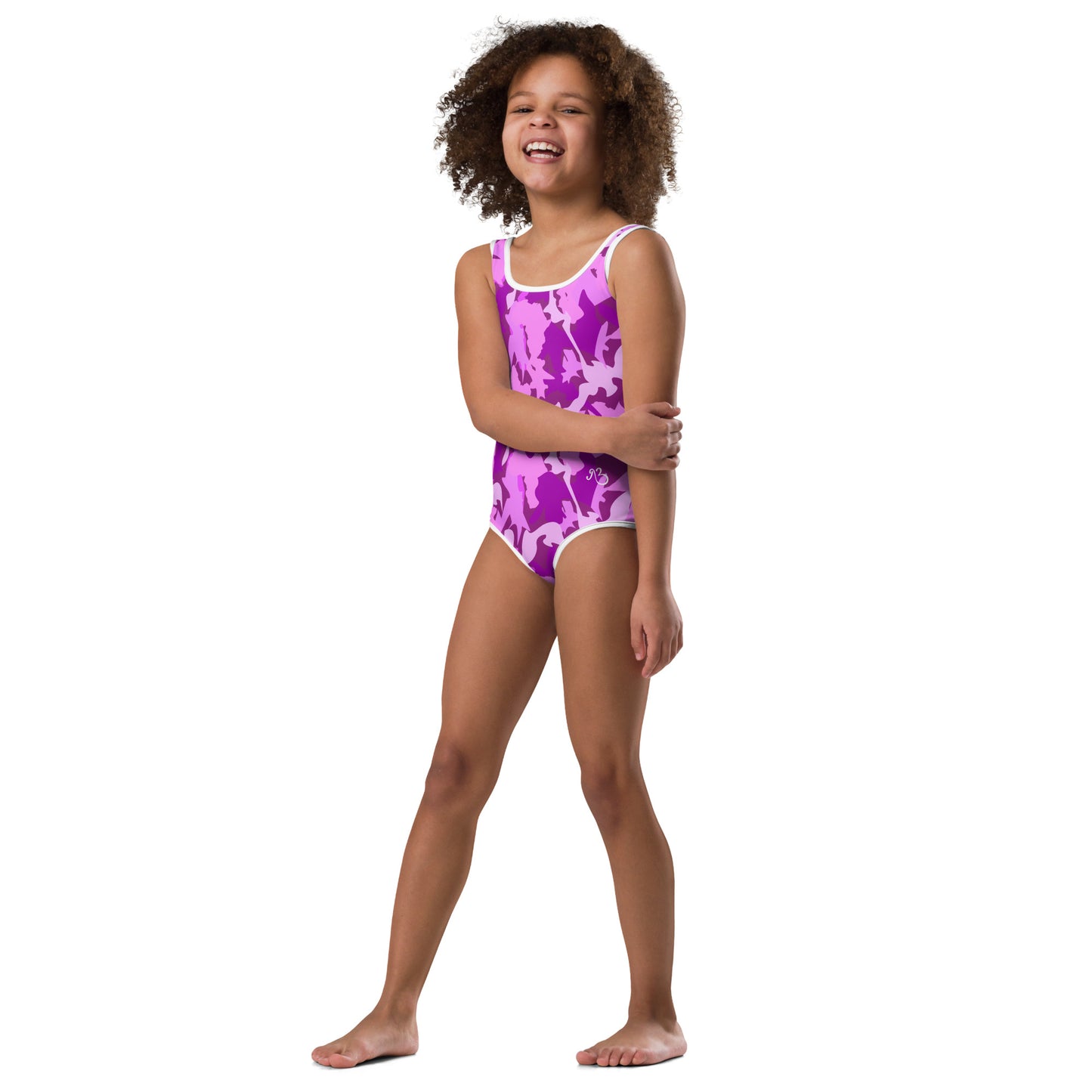 AFriBix Pink Camo Print Girls Kids Swimsuit