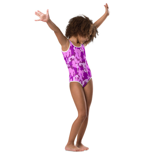 AFriBix Pink Camo Print Girls Kids Swimsuit