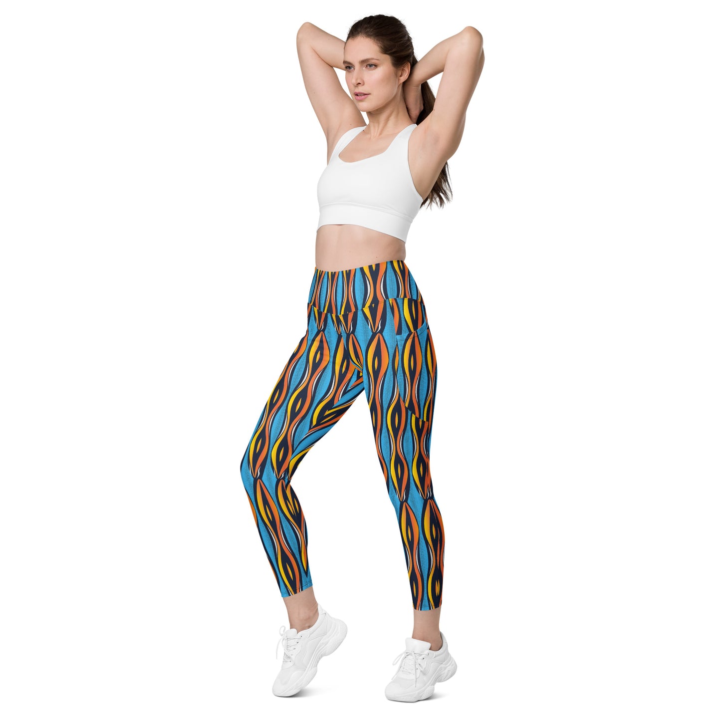 AfriBix Shakara Ankara High Waist Leggings with pockets