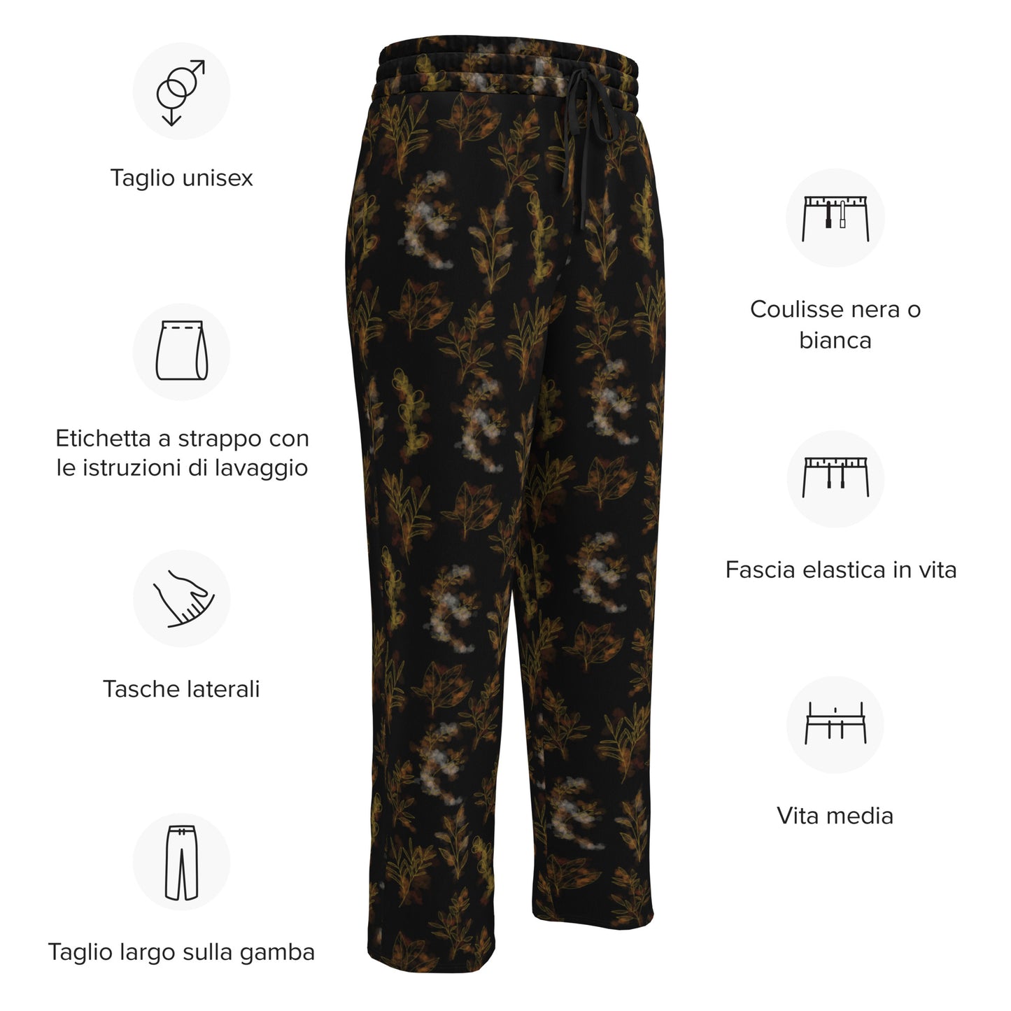 AfriBix Heritage Fusion Floral Print Unisex Wide-leg Joggers