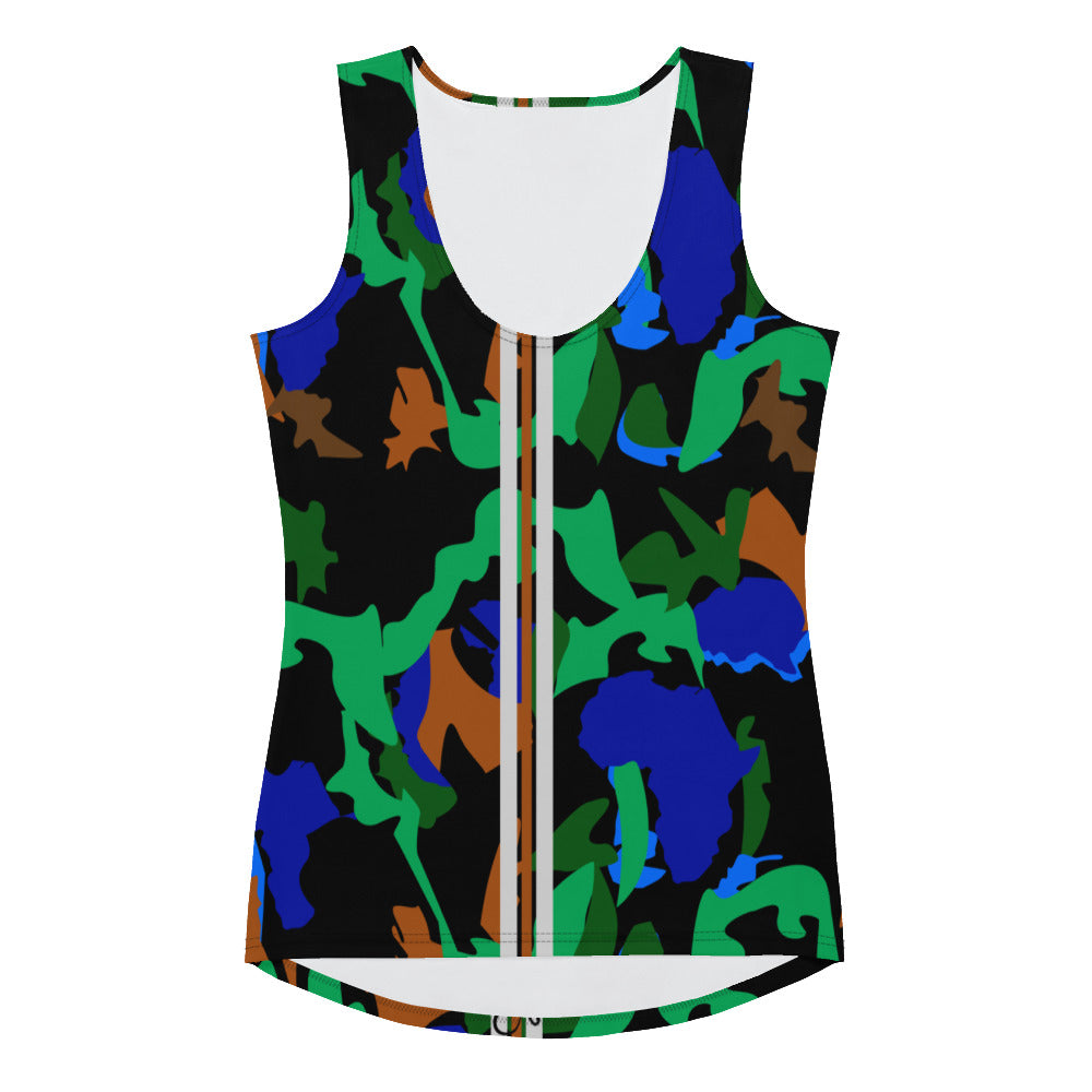 AfriBix Camo Print Tank Top - Green