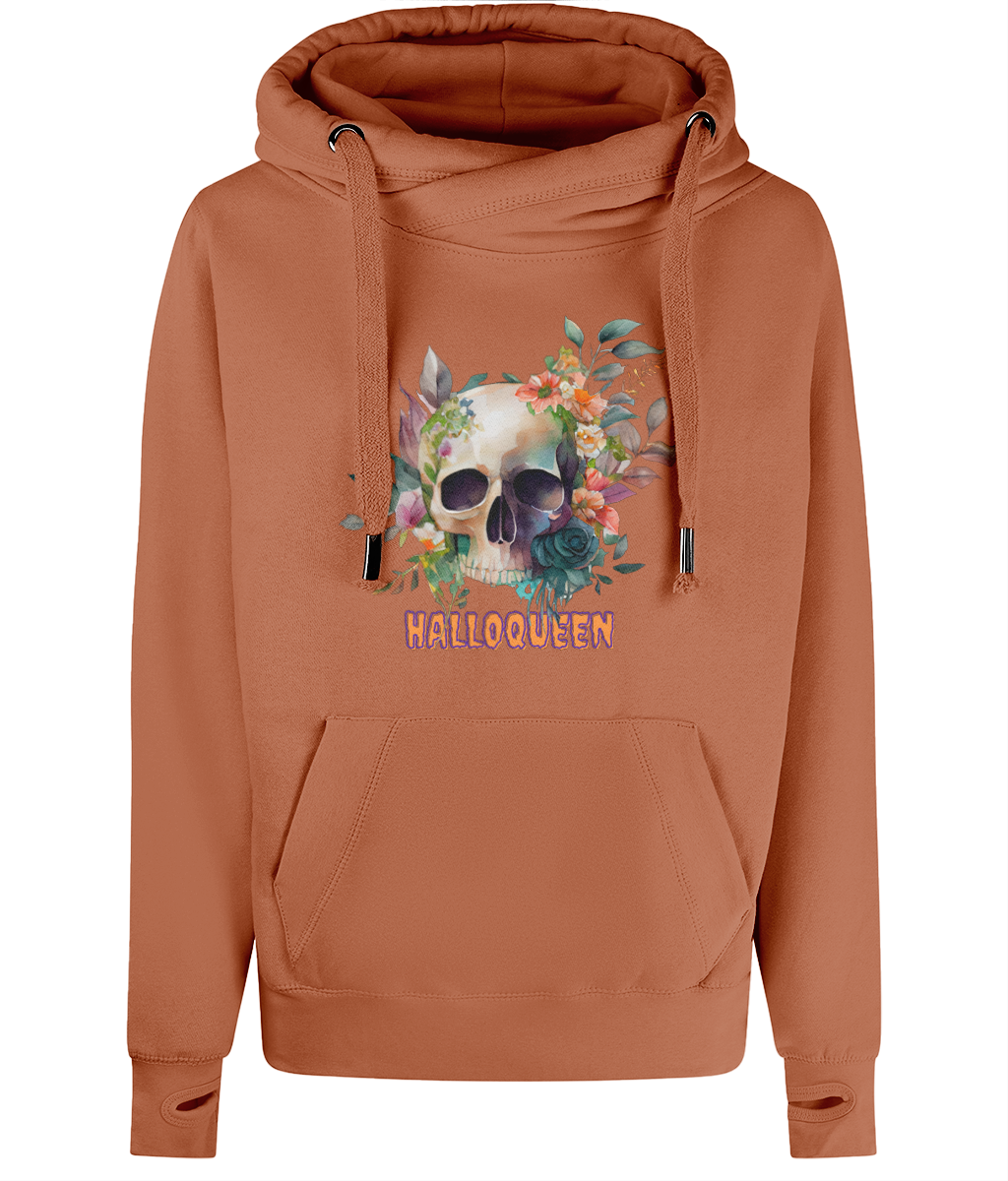 Unisex Halloween Skull Quote Cross Neck Hoodie