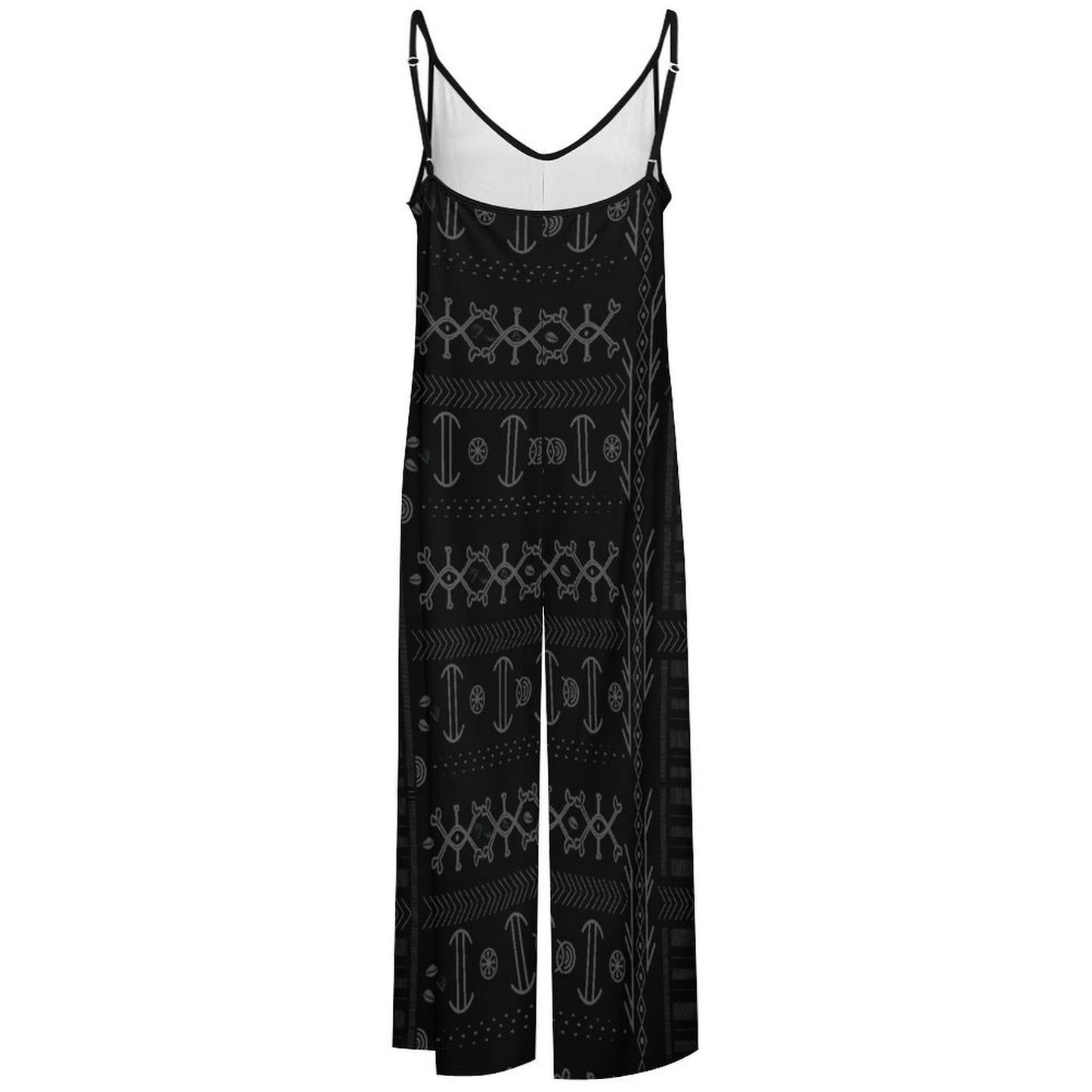 Black Ncheta Nubian Queen Art Suspender Jumpsuit