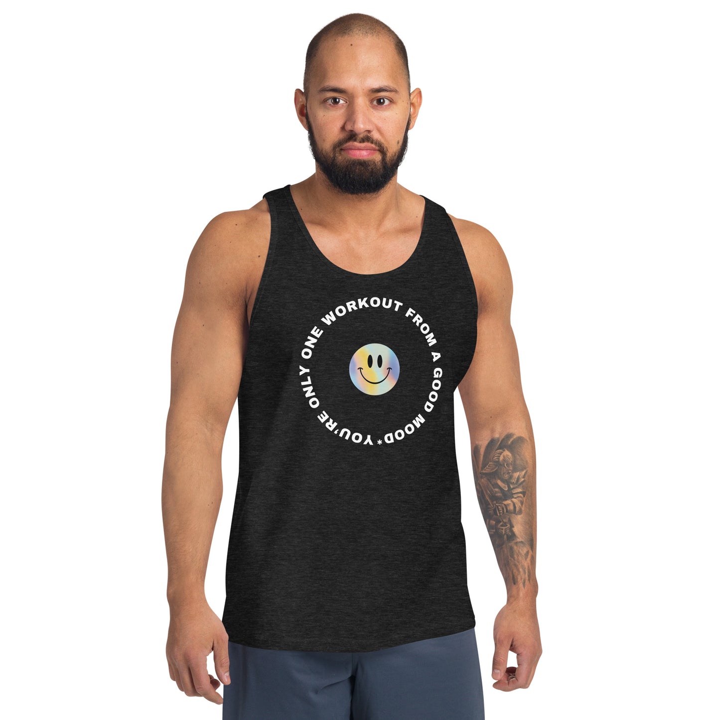 Smiley Gym Quote Unisex Tank Top - Good Workout