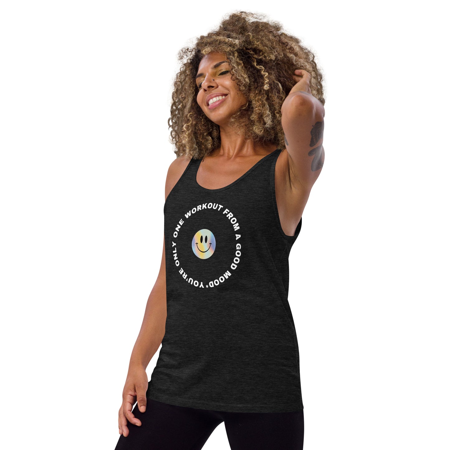 Smiley Gym Quote Unisex Tank Top - Good Workout