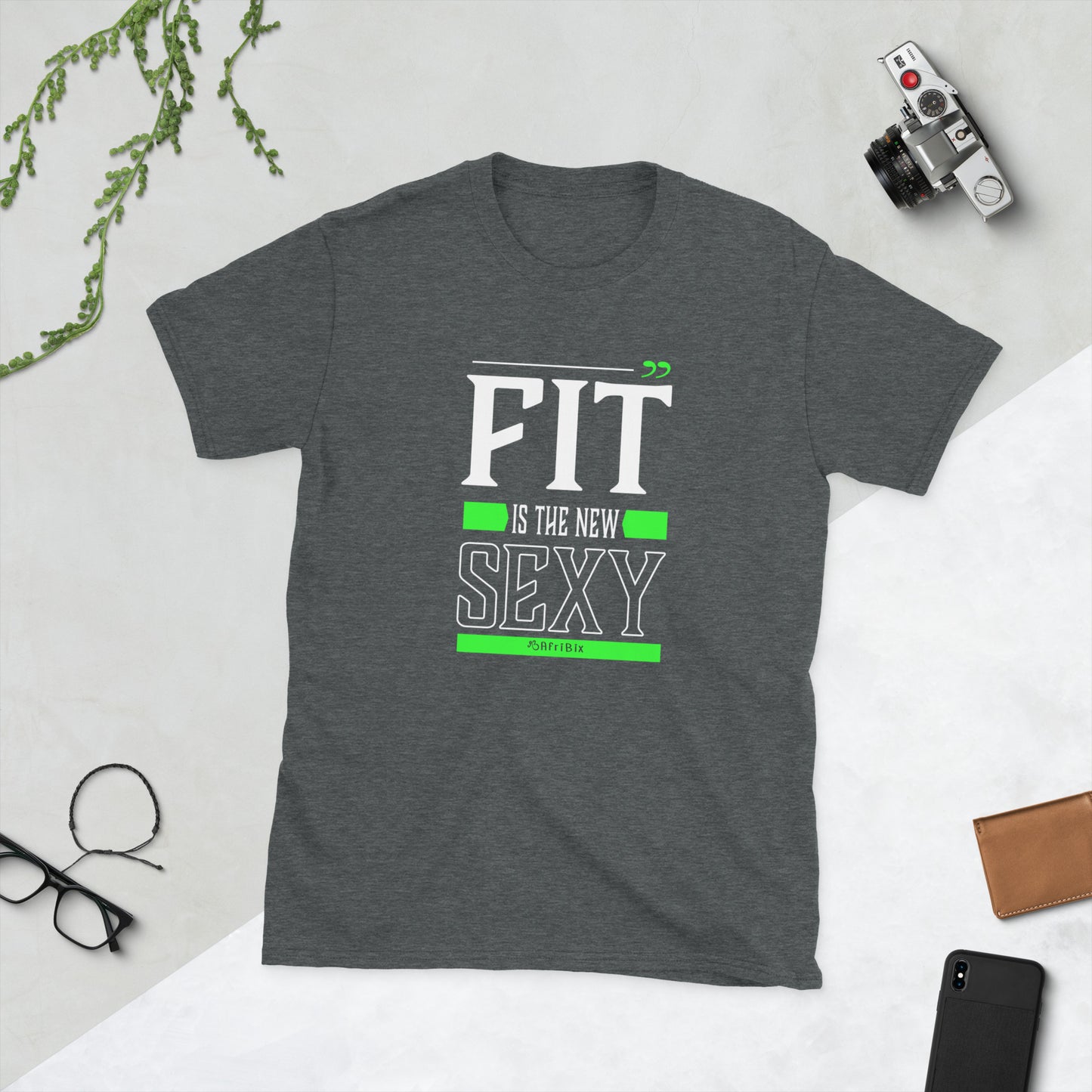 Slogan Word Art Short-Sleeve Unisex T-Shirt - Fit is the New Sexy