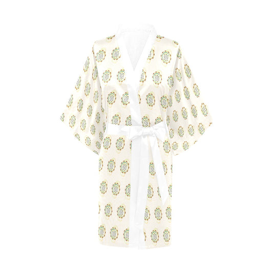 Ankara Adaeze White Kimono Robe Coverup