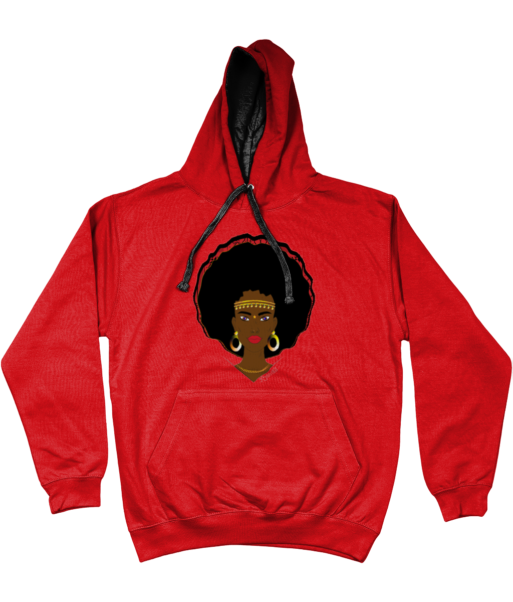 AfriBix Warrior Unisex Hoodie with a contrast hood and string