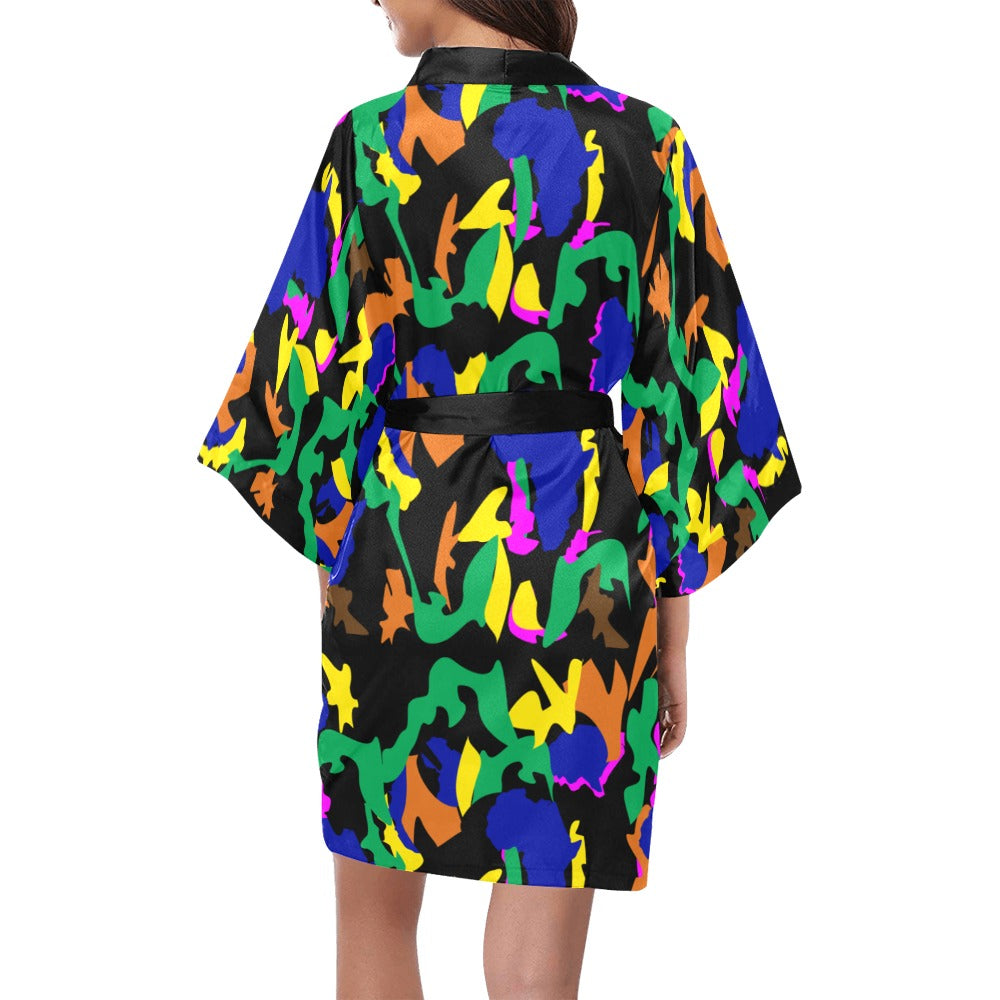 AfriBix Camouflage Kimono Robe Coverup