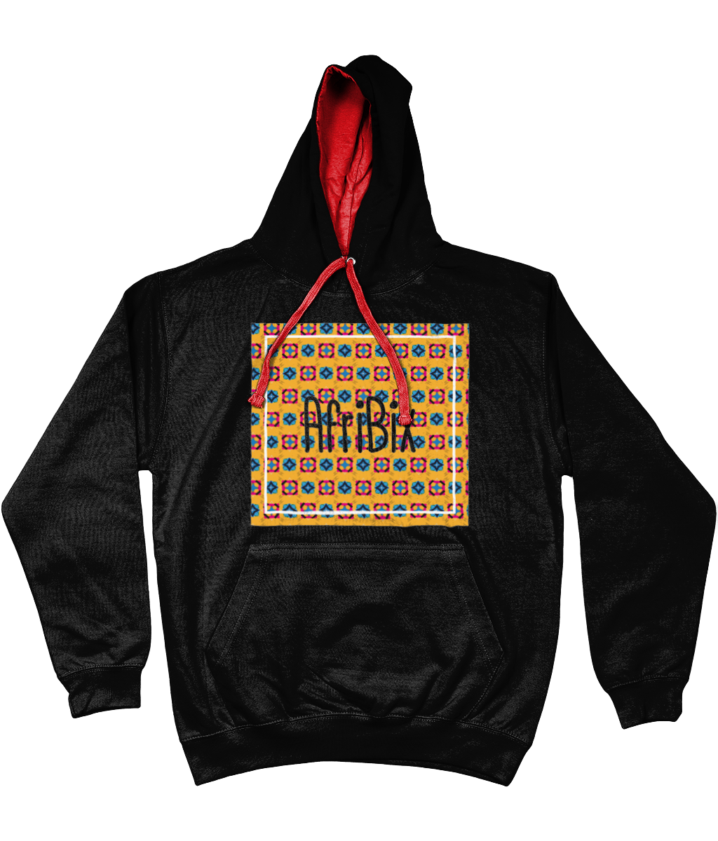 AfriBix Classic Alternate Print Unisex  Hoodie with contrast hood and string