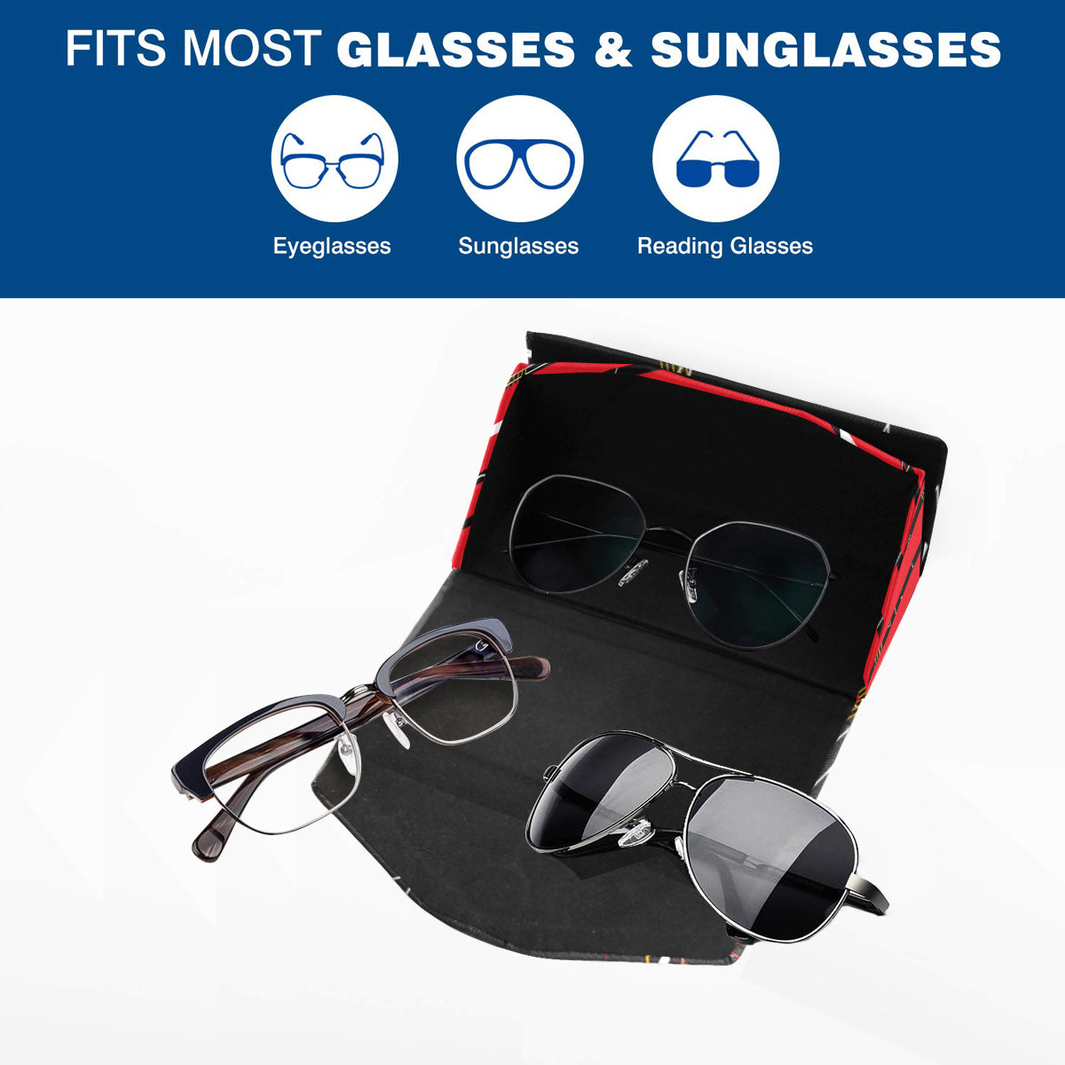 AfriBix Linear Print Foldable Glasses Case