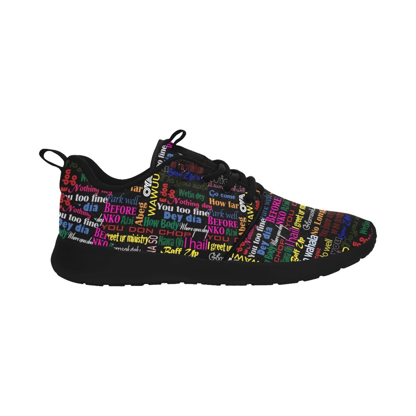 AfriBix Pidgin Print Mens Sneakers Men's Pull Loop Sneakers