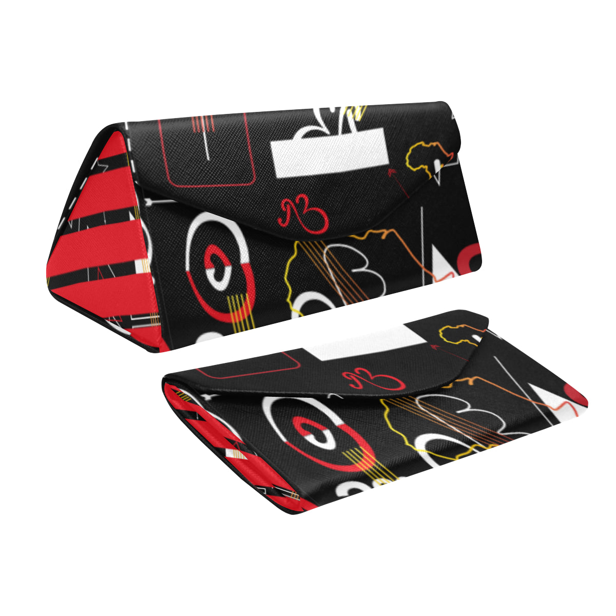 AfriBix Linear Print Foldable Glasses Case