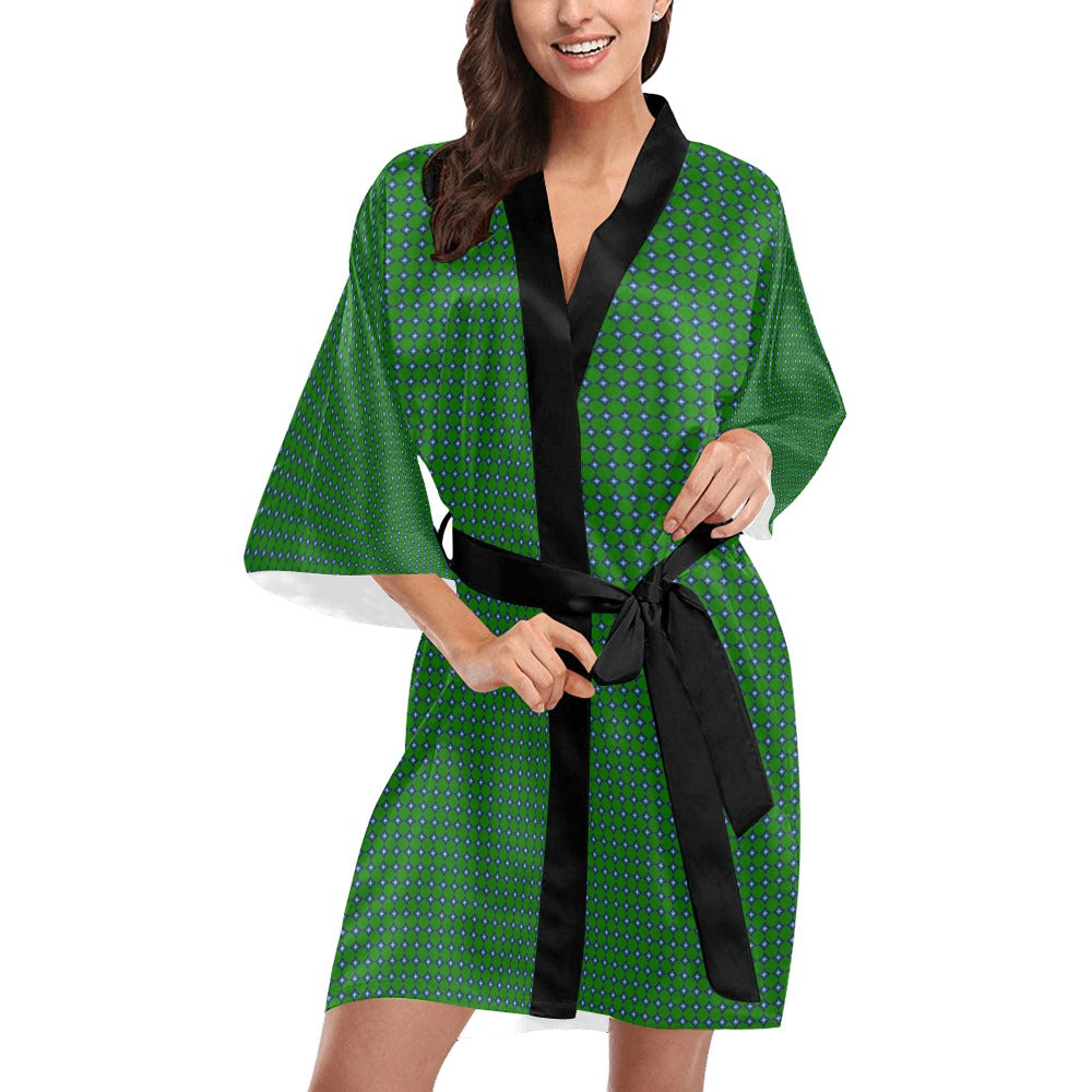 Starz Print Green Kimono Robe Coverup