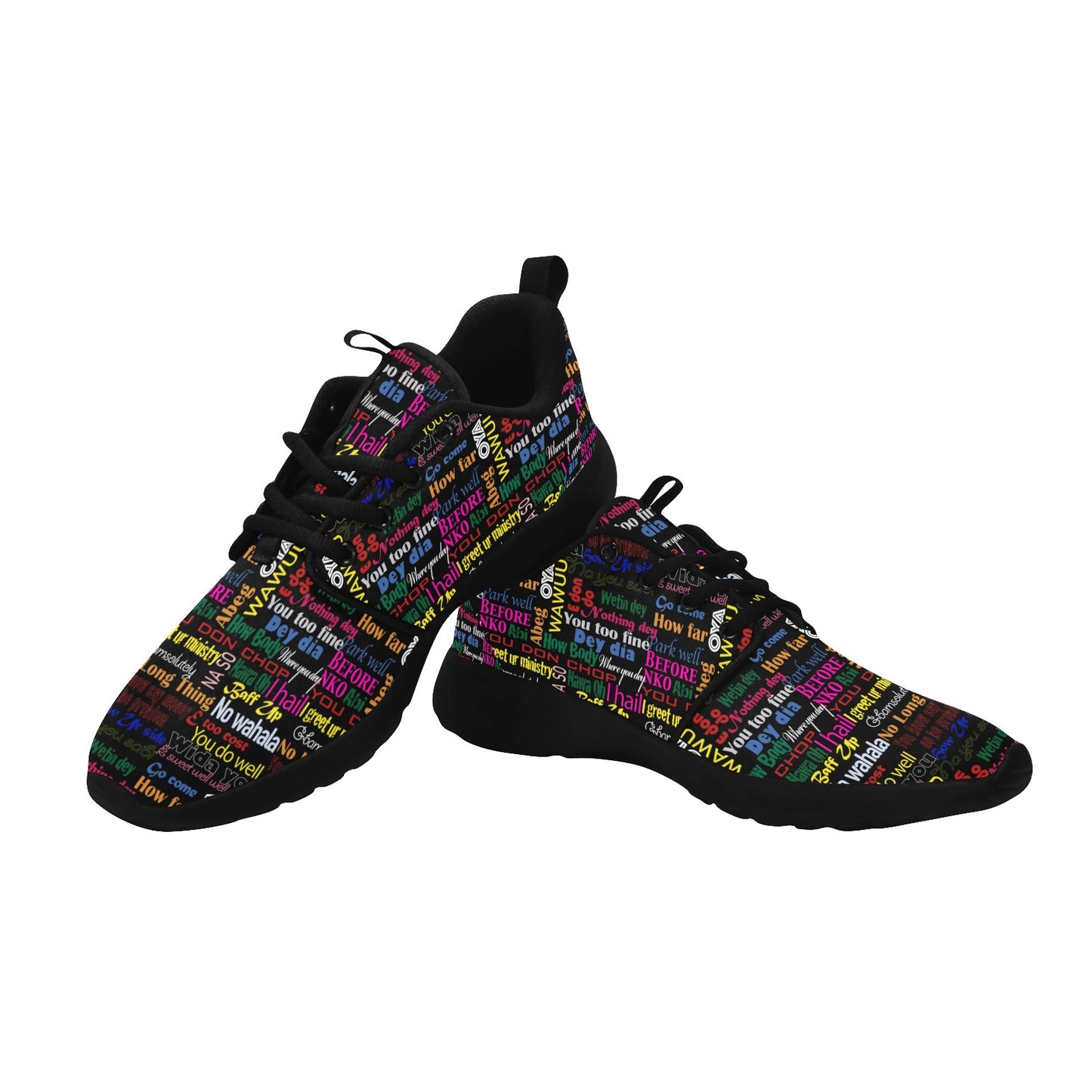 AfriBix Pidgin Print Mens Sneakers Men's Pull Loop Sneakers