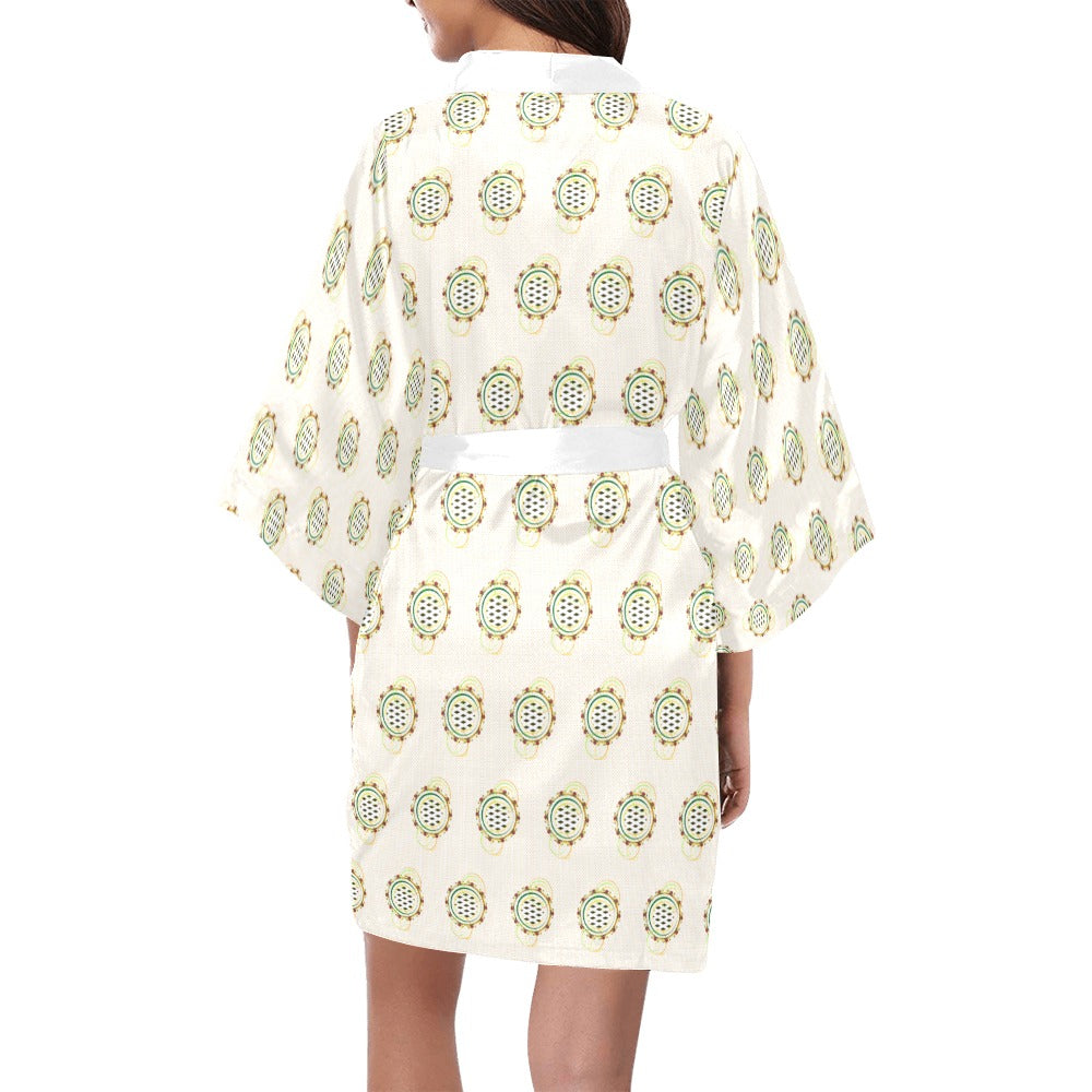 Ankara Adaeze White Kimono Robe Coverup