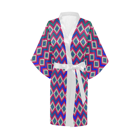 AfriBix Quad Print Short Kimono Robe