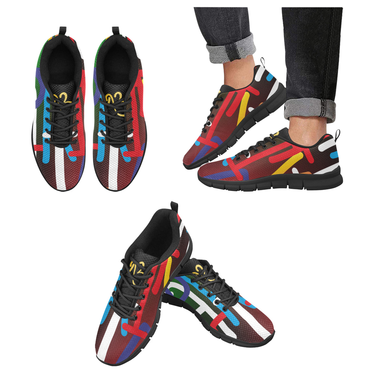 AfriBix Collage Mens Trainers