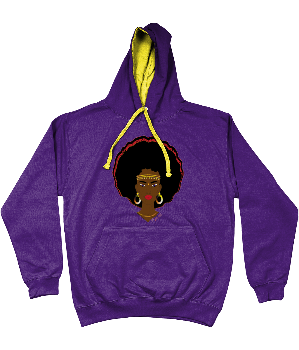 AfriBix Warrior Unisex Hoodie with a contrast hood and string