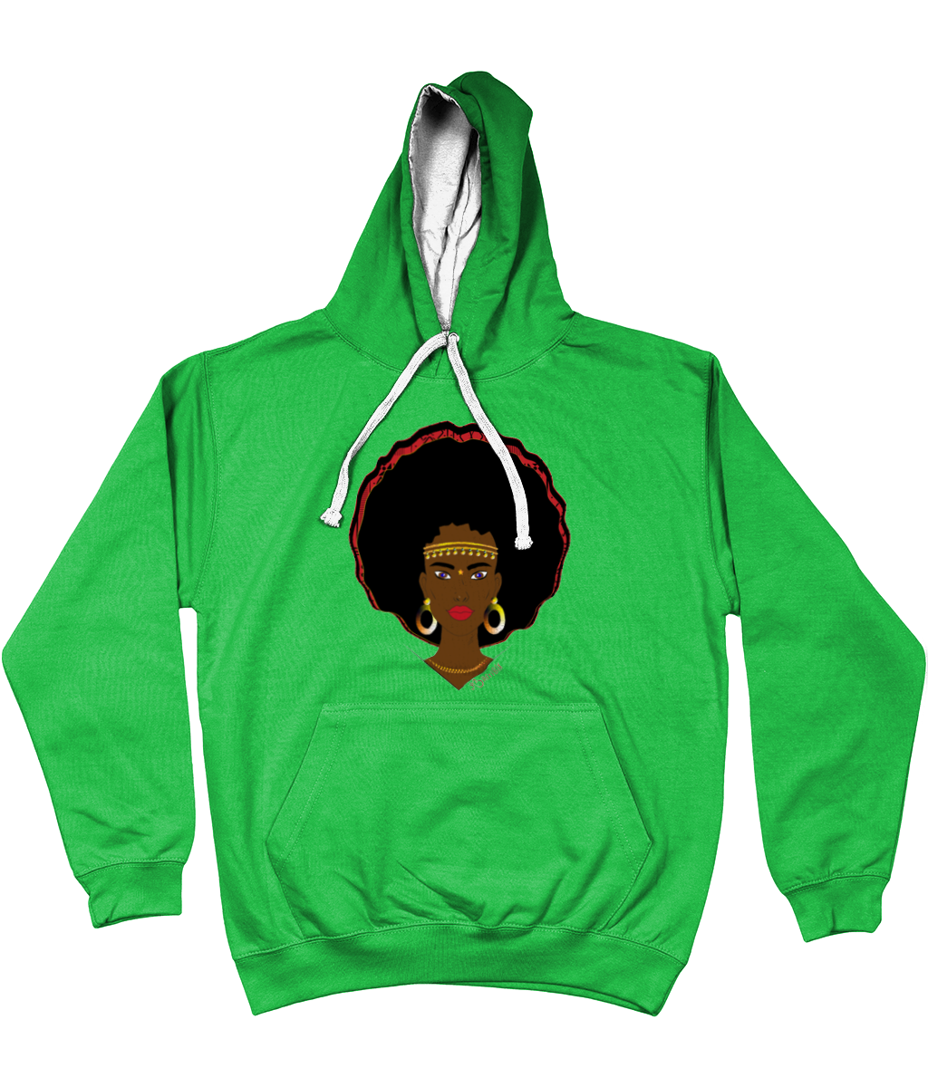 AfriBix Warrior Unisex Hoodie with a contrast hood and string