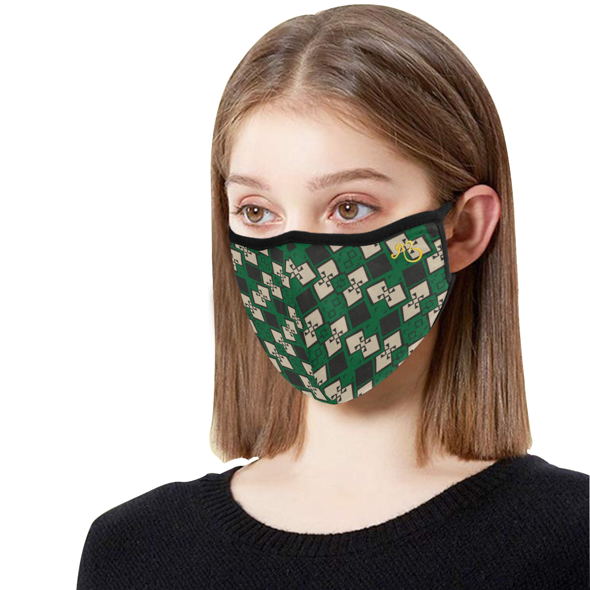 Aztek Print Cotton Fabric Face Mask with filter slot (30 Filters Included) - Non-medical use